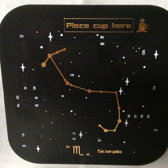 Constellation Zodiac Coasters Circuit Board Coasters Set of 4 - Picture 2 of 3